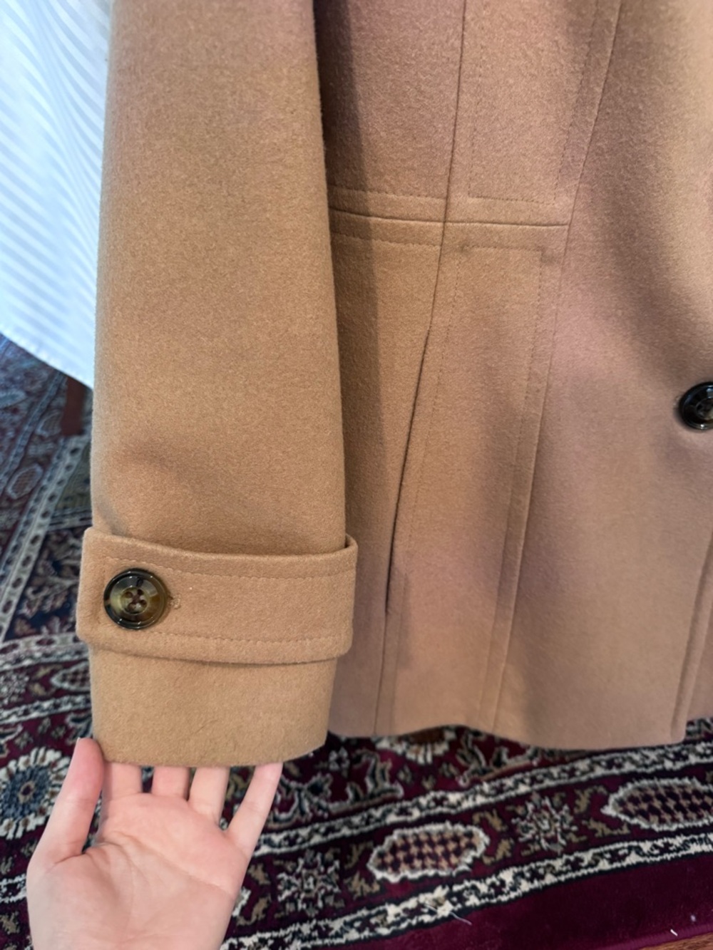 London Fog Camel Peacoat with Button Front NWOT - Picture 2 of 9